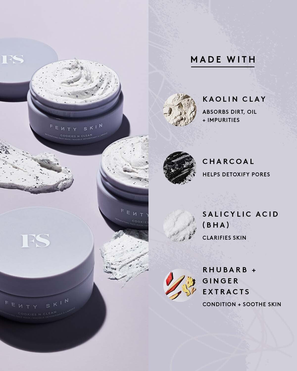 Cookies N Clean Whipped Clay Pore Detox Face Mask With Salicylic Acid + Charcoal - Image 4