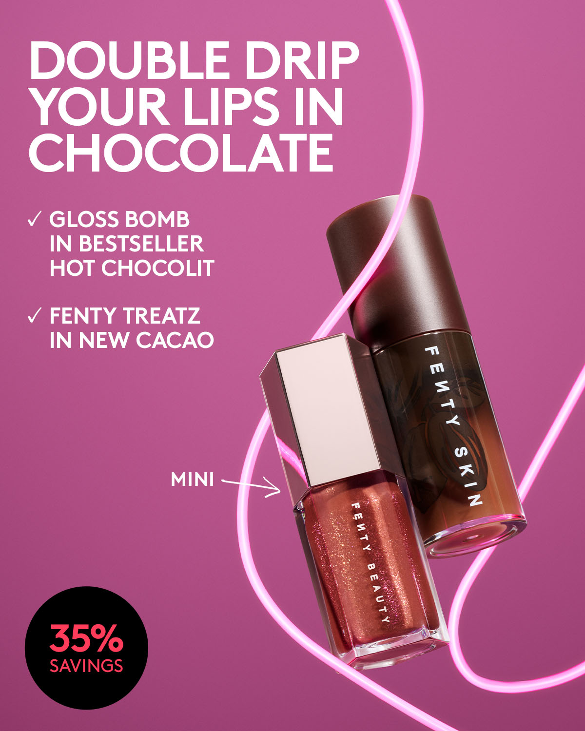 Chocolit Treatz Lip Luminizer + Lip Oil Duo - Image 3